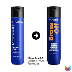 Matrix Brass Off Color Depositing Blue, Blue Shampoo For Color-Treated Hair, Refreshes Hair & Neutralizes Brassy Tones in Lightened Brunettes, 300ml (Packaging may vary)