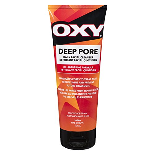 OXY Deep Pore Daily Facial Acne Cleanser with Salicylic Acid, Oily Skin, Stubborn Acne, Blackheads and Visible Pores, 162ml