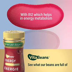 Nature's Bounty Energy VitaBeans Soft Chews with B-12 Plus which helps support in Energy Metabolism, Cherry, 80 Chewables