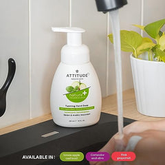 ATTITUDE Foaming Hand Soap, Plant and Mineral-Based Ingredients, Vegan and Cruelty-free Personal Case Products, Green Apple and Basil, 295 mL