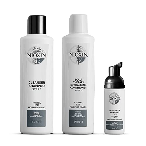 Nioxin System 2 Scalp & Hair Care Trial Sized Kit, For Natural Hair With Progressed Thinning