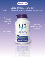 Webber Naturals Sleep Cycle Melatonin with L-Theanine, 5-HTP & Sleep Botanicals, 60 Tri-Layer Tablets, For Sleep Support, Vegan