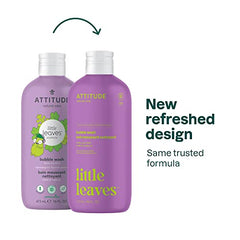 ATTITUDE Bubble Wash for Kids, Hypoallergenic, EWG Verified, Plant- and Mineral-Based Natural Ingredients, Vegan and Cruelty-free, Vanilla & Pear, 473 mL (Packaging May Vary)