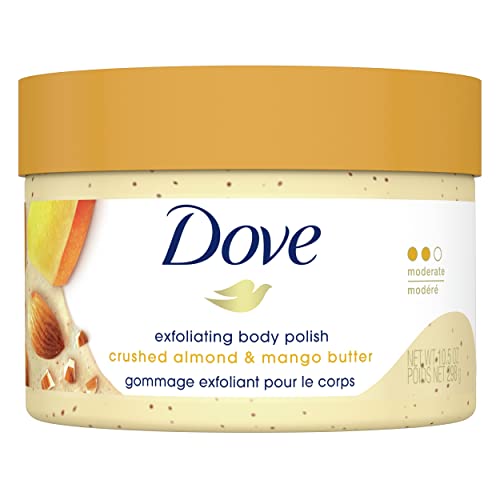 Dove Exfoliating Body Polish Renews Skin Crushed Almonds and Mango Butter sulfate free body exfoliator 298 g