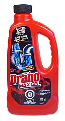 Drano Max Gel Drain Clog Remover and Cleaner, Unclogs and Removes Blockages from Showers and Sinks, 900ml - Zecoya