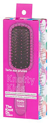 The Knot Dr. ® For Conair Knotty Plum Pie Brush with Flexalite™ bristles For Kids All Hair Types-Lengths Wet To Dry (64403C), Pink