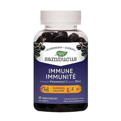 Nature's Way Sambucus Immune Cold and Flu Care Elderberry Gummies with Vitamin C and Zinc - Immune Support for Kids 4+, 60 Gummies