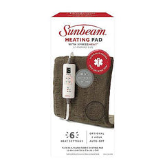 Sunbeam Premium Heating Pad with XpressHeat Technology, Standard Size, Brown