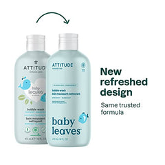 ATTITUDE Bubble Bath and Body Wash for Baby, EWG Verified, Dermatologically Tested, Plant- and Mineral-Based Ingredients, Vegan and Cruelty-free, Almond Milk, 473 ml (Packaging May Vary)