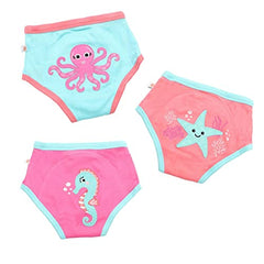 Zoocchini Org Ctn 3PC Potty Training Girls Ocean Gals 3T-4T