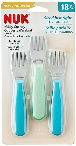 NUK Kid Cutlery Forks, 3 Pack - Teal