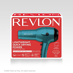 Revlon RV544FBLF Advanced Ionic Technology™ Hair Dryer with Diffuser, Powerful, Hair Dryer with Concentrator, Quick Dry, Lightweight, 2 Heat/ Speed Settings, Less Frizz, Shiny and Smooth Hair, Blue