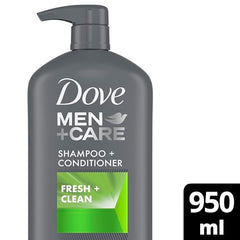 Dove Men+Care Fresh & Clean 2-in-1 Shampoo + Conditioner with caffeine and menthol cleans & invigorates hair 950 ml