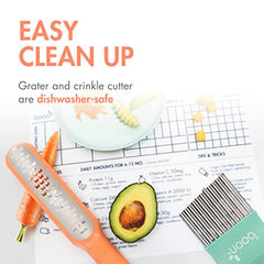 Boon DIVVY Solid Baby Food Starter Kit, Includes Crinkle Cutter, Grater & Silicone Mat, 3pc Set