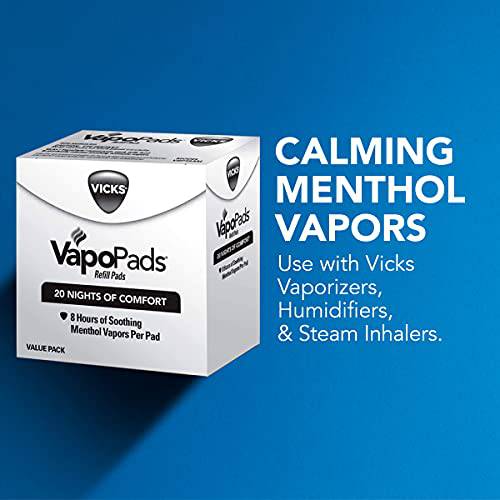 Vicks VapoPads Original Menthol Scent 20 Pad Refill Pack, White, 20 Count