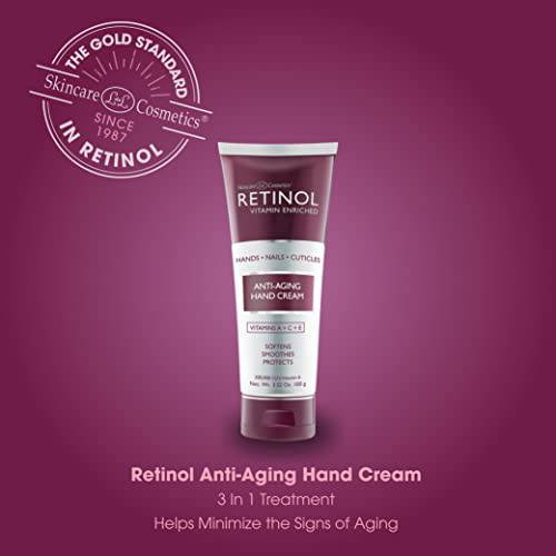 Retinol Anti-Aging Hand Cream – The Original Retinol Brand For Younger Looking Hands –Rich, Velvety Conditions & Protects Skin, Nails & Cuticles – Vitamin A Minimizes Age’s Effect on Skin