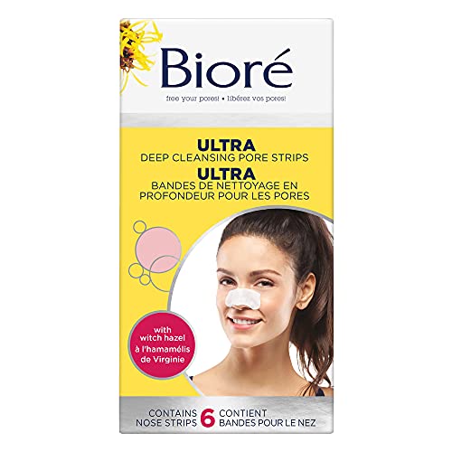 Bioré Ultra Deep Cleansing Pore Strips for Instant Pore Unclogging and Blackhead Removal (6 Count)