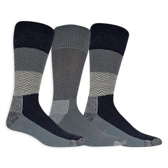 Dr. Scholl's Men's Advanced Relief Blisterguard Socks - 2 & 3 Pair Packs - Non-Binding Cushioned Moisture Management, Navy Chevron, 7-12