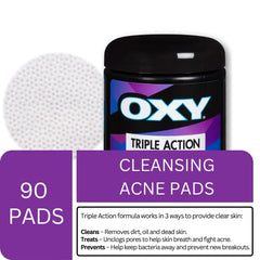 OXY Triple Action Cleansing Acne Pads with Salicylic Acid, Combination Skin, Mild Acne, Frequent Recurring Breakouts, 90ct