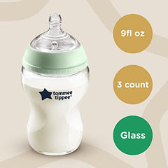 Tommee Tippee Closer To Nature 3 In 1 Convertible Glass Baby Bottles - 9oz, 3ct