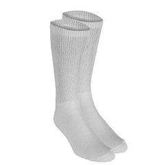 Truform Diabetic Socks for Men and Women, Medical Style Crew Length, Mid Calf Height, 3 Pairs, White, X-Large