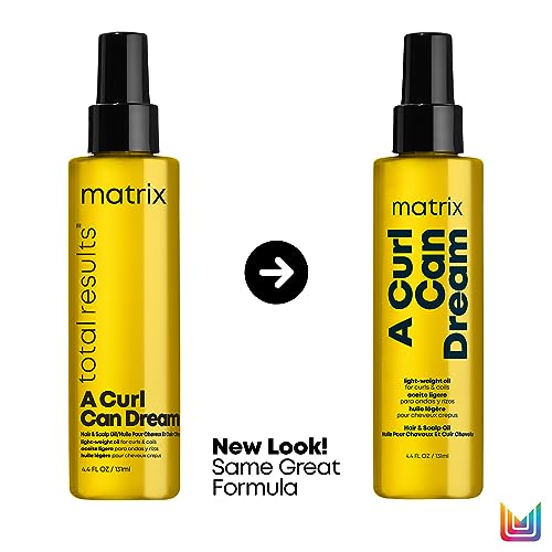 Matrix Light-Weight Hair and Scalp Oil A Curl Can Dream, For Curly & Coily Hair, Silicone Free, Infused with Manuka Honey Extract, 131ml (Packaging May Vary)