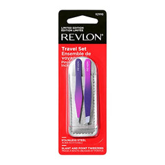 Revlon Mini Hair Removal Tweezer Set, Travel Set, High Precision Tweezers for Men, Women & Kids, Stainless Steel (Pack of 1)