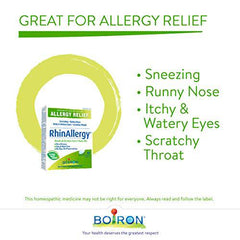 Boiron RhinAllergy for Relief from Allergy Symptoms of Sneezing, Runny Nose, and Itchy Eyes or Throat- 60 Tablets