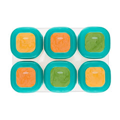 OXO Tot Baby Blocks Food Storage Containers, Teal, 2 Ounce