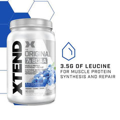 Scivation XTEND Original BCAA Powder | Sugar Free Post Workout Muscle Recovery Drink with Amino Acids | 7g BCAAs for Men & Women | 90 Servings, Blue Raspberry Ice