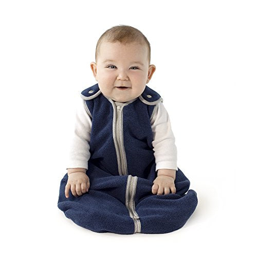 baby deedee Sleep nest Fleece Baby Sleeping Bag, Navy, Medium (6-18 Months)