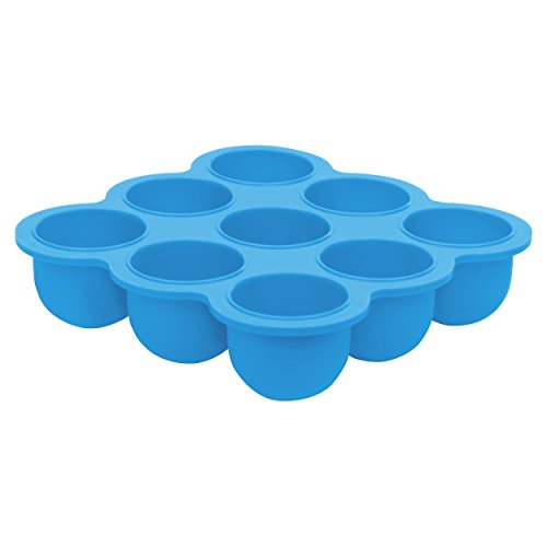 Kushies SILITRAY Silicone Baby Food Storage Container Freezer Tray, Blue Azure