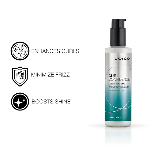 Joico Curl Confidence Defining Crème, Reduce Frizz, Define Textures, Boost Shine, Defining Cream Curly Hair Products, 6 fl. Oz