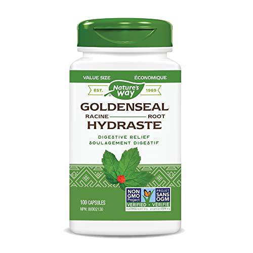 Nature's Way Goldenseal Root – Relieve digestive upset - Aid Digestion – Mild Laxative - Non-GMO - 100 Vegetarian Capsules, Value Size