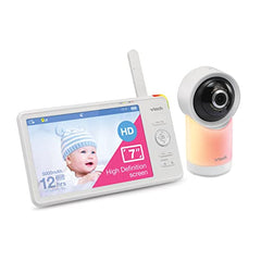 VTech 1080p Smart WiFi Remote Access 360 Degree Pan & Tilt Video Baby Monitor with 7” High Definition 720p Display, Night Light, RM7766HD