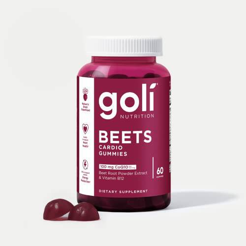 Goli Beets Cardio Gummies - 60 Count - CoQ10 & Beet Root Extract - Gluten-Free, Vegan, Non-GMO, and Gelatin-Free. Nature’s Great Superfood.