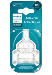 Philips Avent Anti-colic Baby Bottle Flow 2 Nipple, 2 pack, SCY762/02