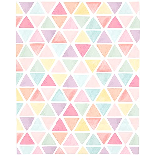 NoJo Watercolor Rainbow Mosaic Pink, Lavender, Aqua and Yellow Super Soft Fitted Mini Crib Sheet (2994745P)