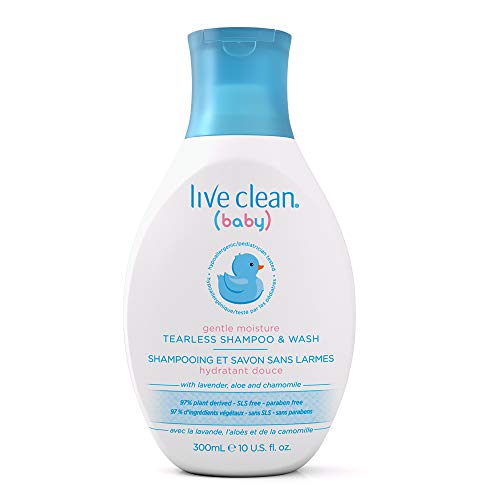 Live Clean Baby Gentle Moisture Tearless Shampoo & Wash, Baby Soap, 300 mL