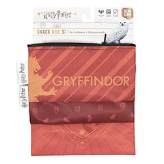 Bumkins Sandwich Bags / Snack Bags, Reusable Fabric, Washable, Food Safe, BPA Free - Harry Potter Gryffindor (3-Pack)