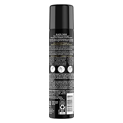 TRESemmé Root Touch-Up Hair Spray conceals greys in seconds for black hair temporary hair color in an aerosol spray 70.8 g