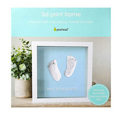 Pearhead 3D Baby Handprint or Footprint Impression Frame, Baby Girl or Baby Boy Keepsake