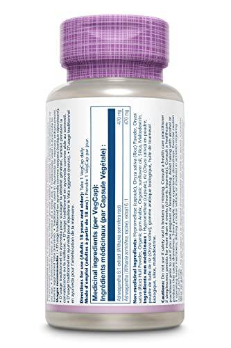 SOLARAY – Ashwagandha Root Extract, 470mg |Occasional Mood & Stress Support | Withania Somnifera, Dietary Supplement | Vegan, Lab Verified | 60 Vegetarian Capsules