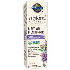 Garden of Life mykind Organics Sleep Well 58ml Spray | Relax & Fall Asleep Quickly | Melatonin Free | Made with L-Theanine, Passionflower, Chamomile, Lemon Balm, Hibiscus | Non-GMO, Vegan, Organic