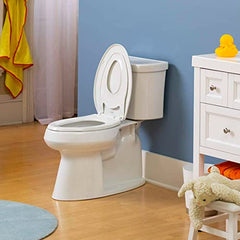 Little2Big 1881SLOW 000 Toilet Seat with Built-in Potty Training Seat, Slow-Close, and Will Never Loosen, Elongated, White