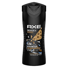 AXE Body Wash for Long Lasting Freshness Sneakers and Cookies Men's Shower Gel with No Parabens, Washes Away Odour-Causing Bacteria 473 ml