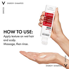 Vichy Dercos Energising Fortifying Hair Care Shampoo For Sensitive Scalp For Men and Women. Tested Under Dermatological Control and Recommendent by Dermatologists. With Niacinamide, Panthenol And Vitamin B5 to Protect, Fortify and Strengthen. 200 ml