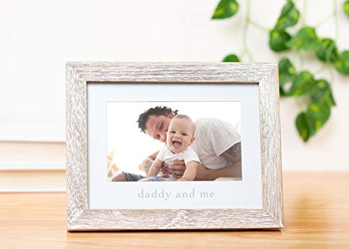 Pearhead Daddy And Me Rustic Keepsake Baby Frame, Gender-Neutral Dad And Baby Picture Frame, Baby Nursery Décor, Baby's First Christmas Gift, Holiday Gift Ideas, Baby Holiday Gifts