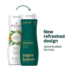 ATTITUDE Body Wash, EWG Verified, Plant and Mineral-Based ingredients, Vegan and Cruelty-free Shower Gel, Moisturizing, Orange Leaves, 473 mL