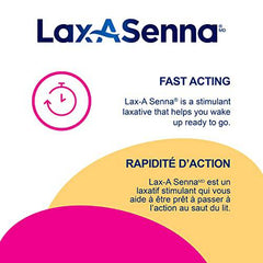 Lax-A-Senna. Naturally sourced Laxative. 110 x 6.8 mg Sennosides Tablets. Sometimes the best start to your day is a regular one.